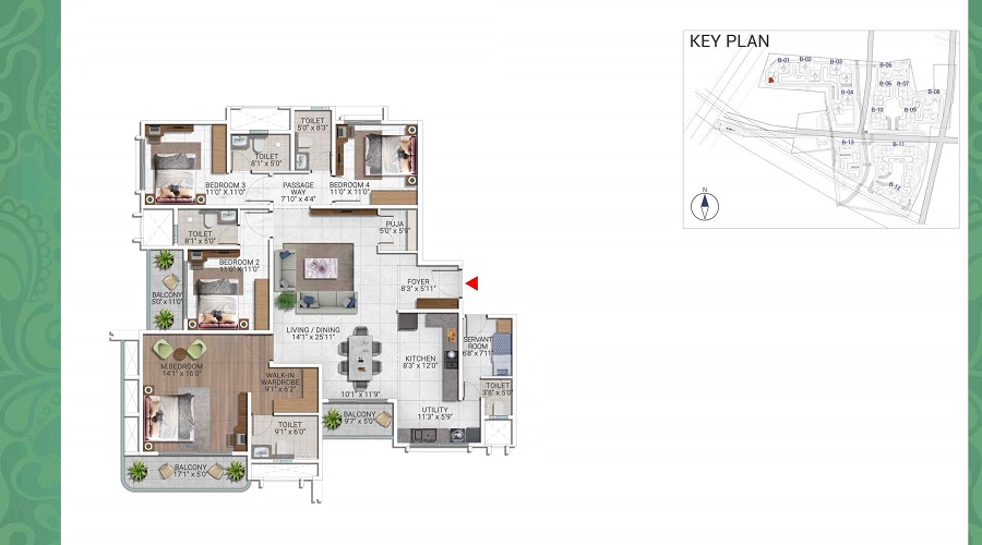 3BHK luxury layout with modern design
